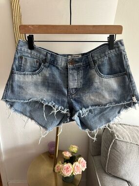 One Teaspoon Bonitas Washed Denim  29 Shorts  Cutoff Festival Cowgirl